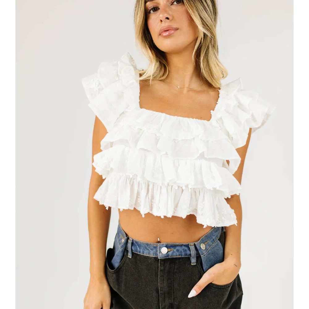 MI AMOR RUFFLE TOP - Picture 2 of 4